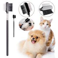 Double-Sided Head Pet Eye Comb Dog Brush Pet Tear Stain Remover Comb Cleaning Grooming Brush For Small Cat Dog Pets Accessories Brushes  Combs