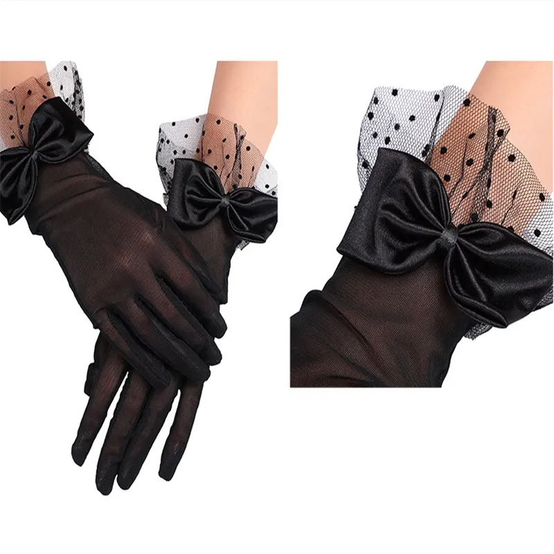 Uitvoerder Pracht Verdrag Women Black White Summer Uv-proof Driving Gloves Mesh Fishnet Gloves Lace  Mittens Full Finger Girls Lace Fashion Gloves | Lazada