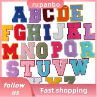 RUPANBO039392692 26pcs ผ้าขนหนูเย็บปัก แผ่นรีดตัวอักษรบน สูง7ซม. ค่ะ ตัวอักษร A-Z แพทช์ปัก สไตล์ที่สง่างาม ผสมที่มีสีสัน แผ่นปะตัวอักษรภาษาอังกฤษ ทุกกลุ่มอายุ