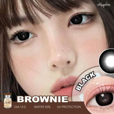 🔥คอนแทคเลนส์🔥ขนาดบิ๊กอาย✨Black✨ Brownie (Maya / Wink)