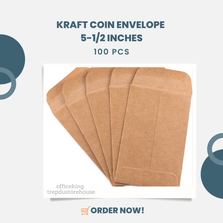 Kraft Coin Envelope 51/2 inches 100pcs Lazada PH