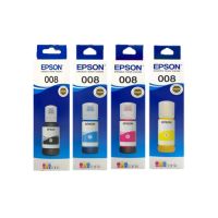 หมึกเติมกันน้ำแท้ ยี่ห้อ Epson 008 แพ็ค4 ขวด 4สี (ใช้กับ L15150, L15160)