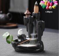 （HOT NEW） CreativeIncense Burner CenserBackflow ผู้ถือธูปพุทธโรงน้ำชาพุทธตกแต่ง20ชิ้นธูปโคน