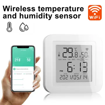 Oria Indoor Bluetooth Thermometer, Portable Wireless Humidity Temperature Sensor with Temp Humidity Monitor, White