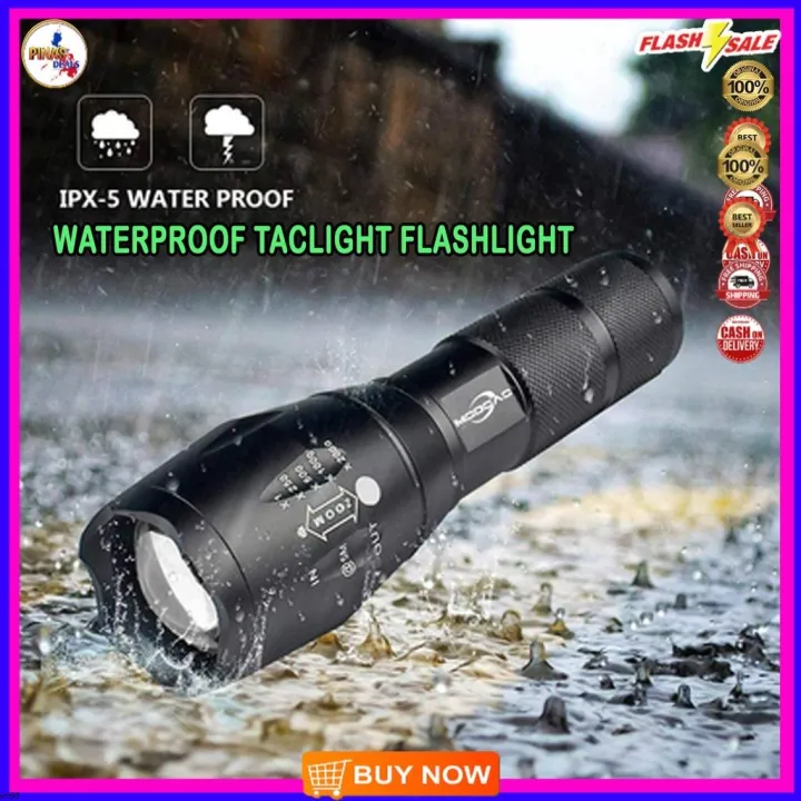 flashlight rechargeable Original Taclight Flashlight 5 Modes Zoom