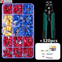 [จัดส่งตลอด 24 ชั่ว] ขั้วต่อสายไฟหุ้มฉนวนคละ 280 ชิ้น Assorted Crimp Spade Terminal Insulated Electrical Wire Cable Connector Kit Set