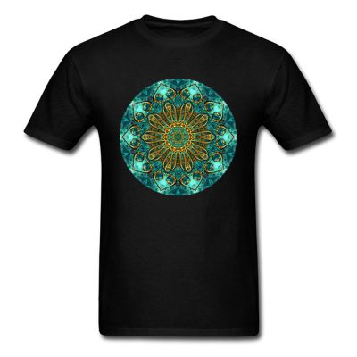 Unique Custom Design Men Tshirt Golden Mandala Print Tees Vintage Classic Chic T Shirts