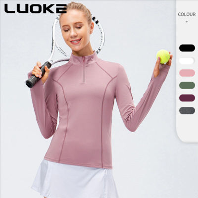 Luoke ฤดูใบไม้ร่วง/ฤดูหนาวโยคะแขนยาวชุดเสื้อผ้าเล่นโยคะ Slim Slimming เสื้อยืด Quick-Drying เสื้อกีฬาผู้หญิงกีฬา