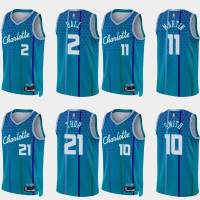 เสื้อกีฬาบาสเก็ตบอลแขนกุด ลายทีม BKB NBA Jersey Charlotte Hornets Ball Thor Martin Smith