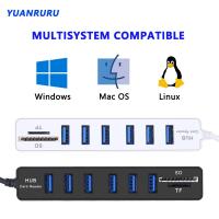 [HOT HAIXWLXKWW 589] USB Hub 2.0 Splitter ความเร็วสูง3 6พอร์ต Hab Card Reader Extender สำหรับแล็ปท็อป