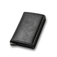 Custom Card Holder Rfid Black Carbon Fiber Leather Simple Wallet Mens Gift Personalized Wallets