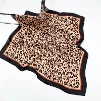 【CC】❆  70cm Fashion Leopard Print Kerchief Hair Scarf Silk Hijab Scarves Female Headband