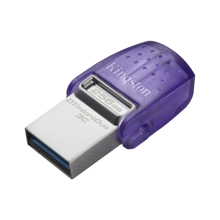 kingston-256gb-datatraveler-microduo-3c-200mb-s-dual-usb-a-usb-c-สีเงิน-ประกันสินค้า5-ปี