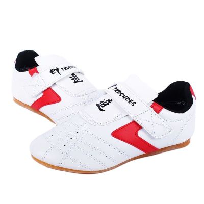 Taekwondo Shoes Martial Arts Sneaker Boxing Karate Kung Fu Tai Chi Shoes Red Stripes Sneakers Lightweight Shoes