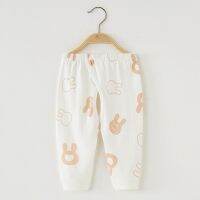 【Ready】? Baby long johns open crotch pure cotton spring and autumn style 3 boneless 6 to 12 months baby pants one piece line pants 0-1-2 years old