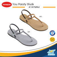 Havaianas Collection ฮาวายานัส รองเท้าแตะ รองเท้าหูหนีบ รองเท้ารัดส้น You Paraty Studs 4147253-0570 / 4147253-3498  GD/GR (990)