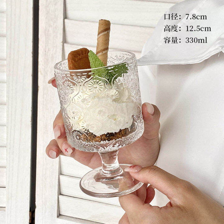 การออกแบบความรู้สึกในรูปแบบแก้วความงามสูงไอศกรีมเนื้อแนวตั้ง-stemware-โยเกิร์ตของหวานเครื่องดื่มน้ำผลไม้น้ำ-cupqianfun