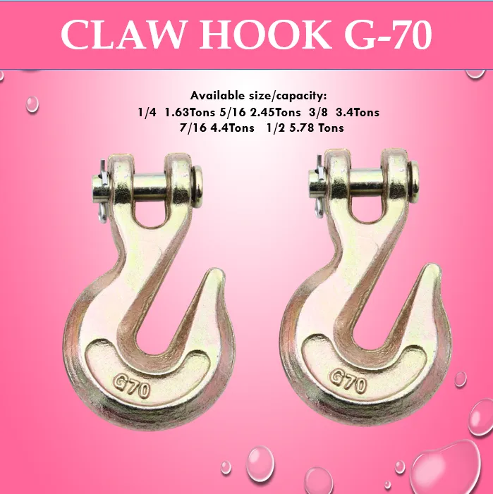 1/4 5/8 Claw Hook G70 Rigging Hardware Clevis Grab Hook Alloy Steel