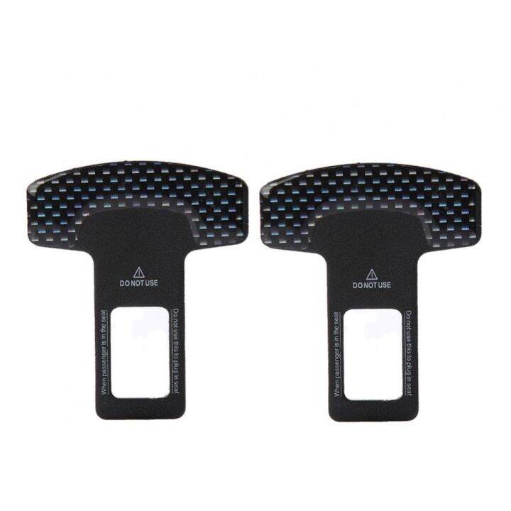 2pcs-safety-belt-buckle-clip-extender-real-carbon-fiber-car-seat-alarm-canceler-stopper-seat-belt-accessories-adhesives-tape