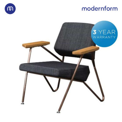 Modernform เก้าอี้เอนกประสงค์ มีที่พักหลัง แขนไม้จริง ขาเหล็กสีทองแดง  รุ่น BD-R1078