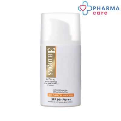 Smooth E Physical White Extra Fluid SPF50+ PA+++ ครีมกันแดดเนื้อ Fluid 20G. สมูทอี {Pharmaline}