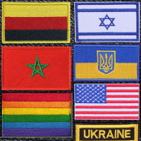 โมร็อกโกยูเครน East Germany ธงเย็บปักถักร้อย Patch เสื้อผ้า Thermoadhesive Patches สำหรับเย็บเสื้อผ้า Lgbt Cccp อิสราเอล