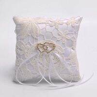 Wedding Decoration 15x15cm Festive Supplies European Style Ribbons Ring Pillow Bridal Wedding Ring Bearer Lace Flower Decorated