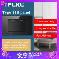 FLKL 118ประเภทผนังสวิทช์ไฟโคมไฟโมเดิร์นสวิทช์ Universal 35 Pin Point ซ็อกเก็ต USB ไฟฟ้า Outlet Suiz ปิด Lampu สวิทช์ขาตั้งกล้อง118MSB