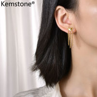 Kemstone สแตนเลสหัวใจโซ่ T Assels วางต่างหูหญิงเครื่องประดับของขวัญ