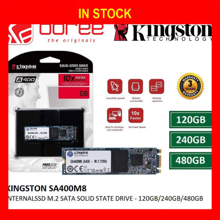 KINGSTON A400 SA400M8 INTERNAL SSD M.2 SATA SOLID STATE DRIVE 120GB ...