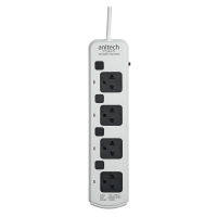 ANITECH รางปลั๊กไฟ (4 ช่อง,4 สวิทช์, 3 เมตร, สีขาว) รุ่น H3334-WH