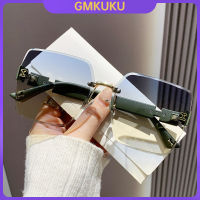 GMKUKU แว่นกันแดดแฟชั่นหญิง เลนส์สี่เหลี่ยมขนาดใหญ่เฟรม แว่นตากันแดดสีโลหะไล่ระดับสี แว่นตาขับรถ แว่นตากันแดด แว่นตาชายและหญิง แก้วโลหะ