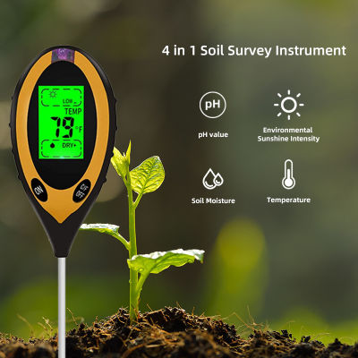 เครื่องวัดค่าดิน เครื่องวัดดิน 4in1 soil tester วัดค่าดิน เครื่องวัดความชื้นในดิน Soil Meter moisture meter ตัววัดค่าphดิน ph meter digital และวัดค่าpH ดิน ดิน เครื่องวัดคุณภาพดิน ความเป็นกรด-ด่างความชื้น วัดดิน