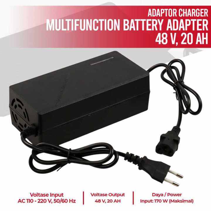 DIXSG Adaptor Charger Multifunction Battery Adapter 48 V 20 AH DI482