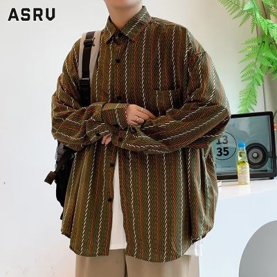 ASRV เสื้อเชิ้ตชาย เสื้อเชิ้ตผู้ชาย เสื้อเชิ้ตลำลองชาย shirts for men เชิ้ตผู้ชาย เสื้อเชิ้ตแขนยาวสไตล์ลำลองสำหรับสไตล์วินเทจของผู้ชาย,เสื้อเชิ้ตทรงหลวมเสื้อเชิ้ตมีลาย