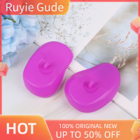 Ruyie 2pcs นำมาใช้ใหม่ซิลิโคนหูครอบคลุมผมร้านเสริมสวยสีย้อมสีป้องกันป้องกันชุดหูฟัง