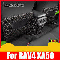 รถที่นั่งกลับ Anti-Kick Pad สำหรับ Toyota RAV4 XA50 5th 2020 2021 2022ที่นั่งด้านหลัง Anti-Kick หนังอัพเกรด Pad อุปกรณ์ตกแต่งภายใน