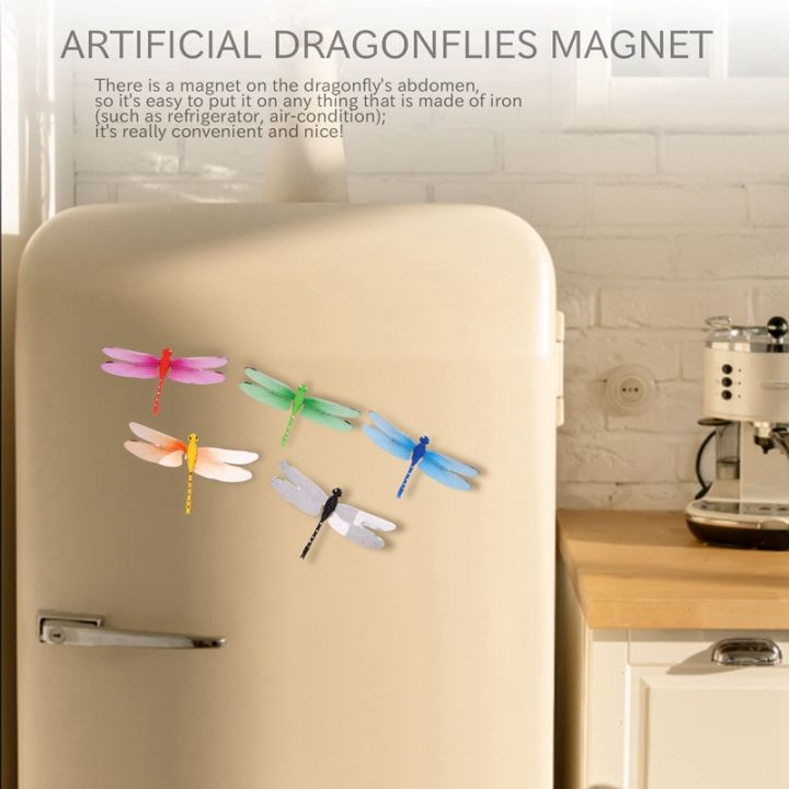 5pcs-8cm-3d-artificial-dragonflies-fridge-magnet-for-home-christmas-wedding-decoration-colors-randomly-send