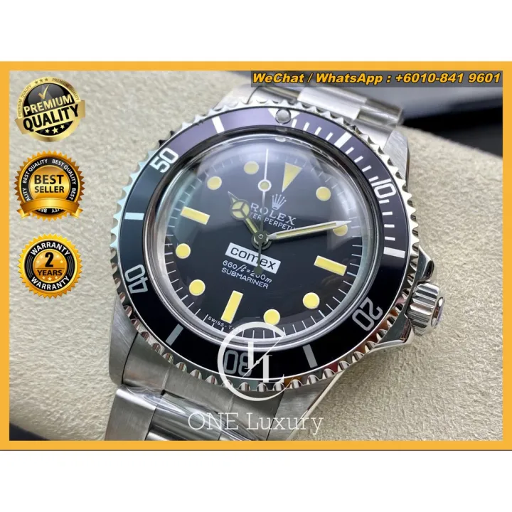Chất lượng hàng đầu Thụy Sĩ] Rolex cổ điển Submariner Comex phiên bản 16800  Đồng hồ nam Thụy Sĩ sang trọng Jam Tangan 