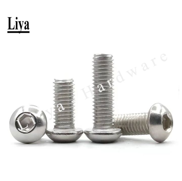 m1-6-m3-m4-m5-m6-m8-m10-m12-iso7380-stainless-steel-304-a2-round-head-screws-mushroom-hexagon-hex-socket-button-head-screw-nails-screws-fasteners