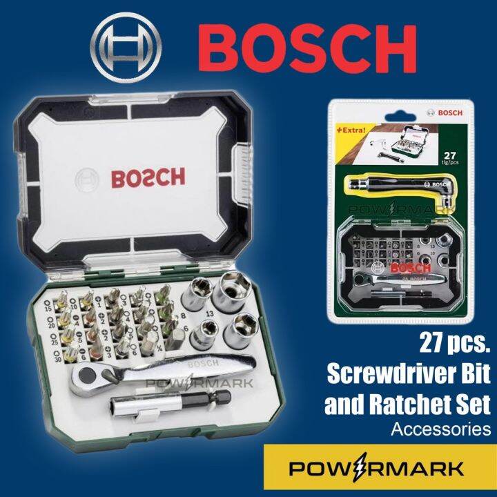 BOSCH Screwdriver Bit and Ratchet Set 27 pcs Lazada PH