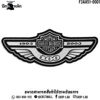 ตัวรีดติดเสื้อ ขนาดใหญ่ ปัก Harley Davidson 1903 2003 100ปี ใช้เย็บติดเสื้อ ด้านหลัง ขนาด กว้าง28 cm * สูง 11 cm รุ่น P7Aa52-0098