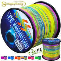 Sougayilang เอ็นตกปลาสายถัก6สี,สายถักสำหรับรอกสปิน PE ถัก4เส้นยาว300เมตร/328YDS