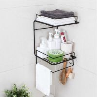 Corner Bathroom Shelves Storage Wall Mounted Durable Shower Caddy Organizer Rack for Kitchen Toilet Shower Dorm Adhesive Hook