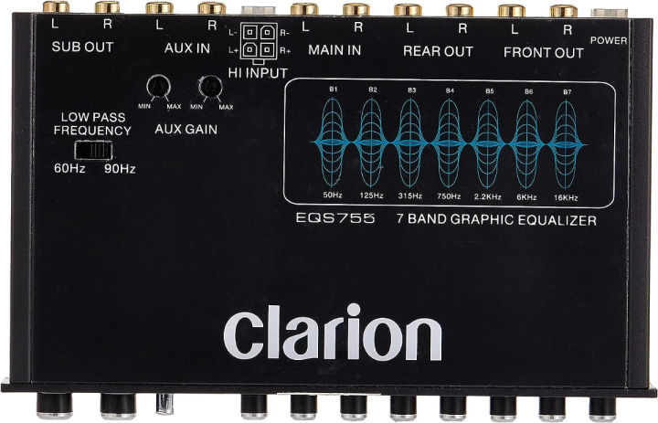 clarion-eqs755-7-band-car-audio-graphic-equalizer-with-front-3-5mm-auxiliary-input-rear-rca-auxiliary-input-and-high-level-speaker-inputs-black