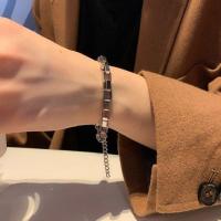 Square new square chain hip-hop Japanese and Korean temperament ins style Hong Kong style European and American street couple thick bracelet