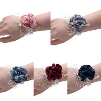 Wrist Flower Girls Corsage Hand Bracelet Favor Decorative Rose Pearl Bridal Wedding