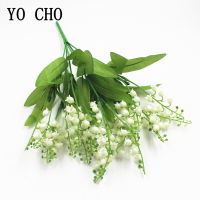 【DT】 hot  Artificial Flowers Lily of the Valley 7 Branches Fake Plastic Lily Flower Bridal Bouquet Wedding Party Decor Flores Artificiales