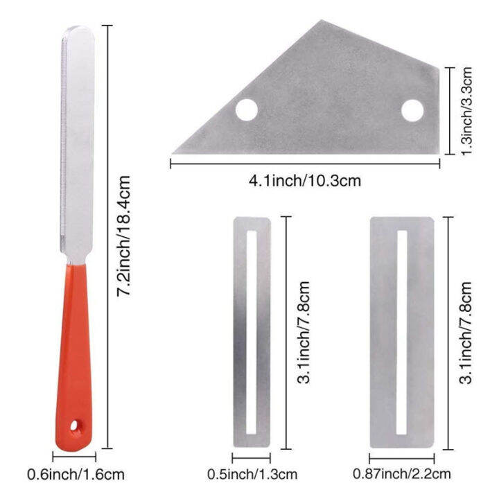 rasvone-lt100-guitar-setup-tools-ชุดอุปกรณ์เซ็ตอัพกีตาร์-11-ชิ้น-ตะไบขัดเฟรต-กระดาษทรายขัดเฟรต-ที่ง้างสาย-เหล็กทาบขัดเฟรต-ตัววัดระนาบ