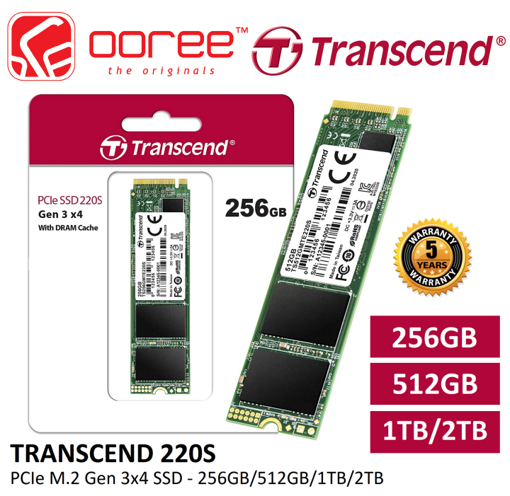TRANSCEND MTE220S 220S PCIE M.2 SSD PCI EXPRESS® GEN3 x4 3D NAND